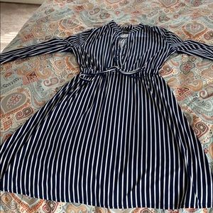 Blue and whit stripes dress